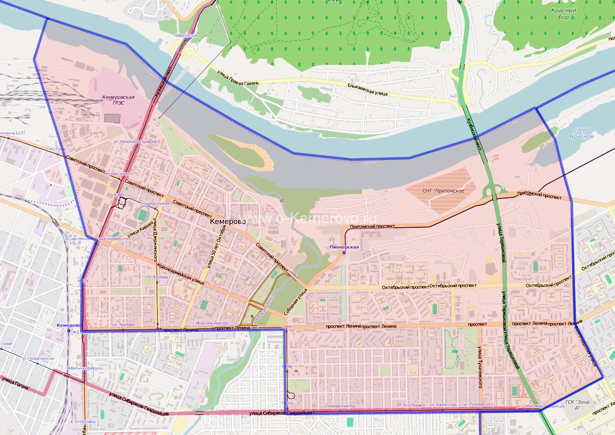 Карта г кемерово с улицами и номерами домов